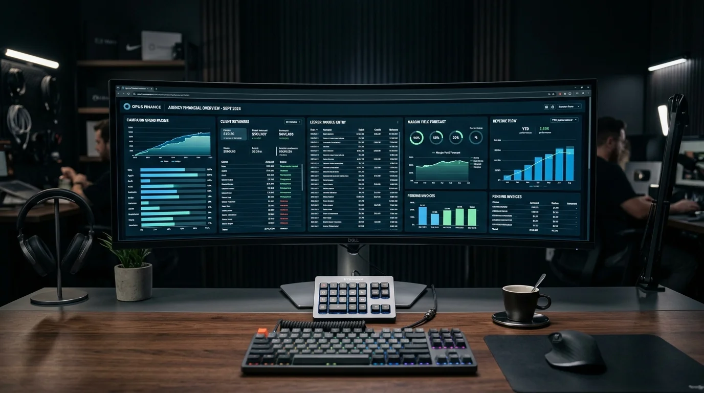 Double-entry accounting ledger architecture render (Dima FinOps)